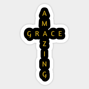 AMAZING GRACE CROSS/GOLD Sticker